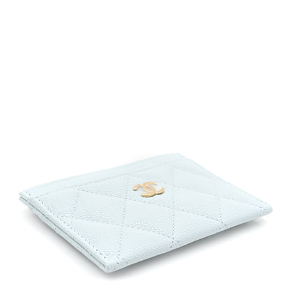Chanel Caviar Quilted Card Holder Light Blue 4 of 9