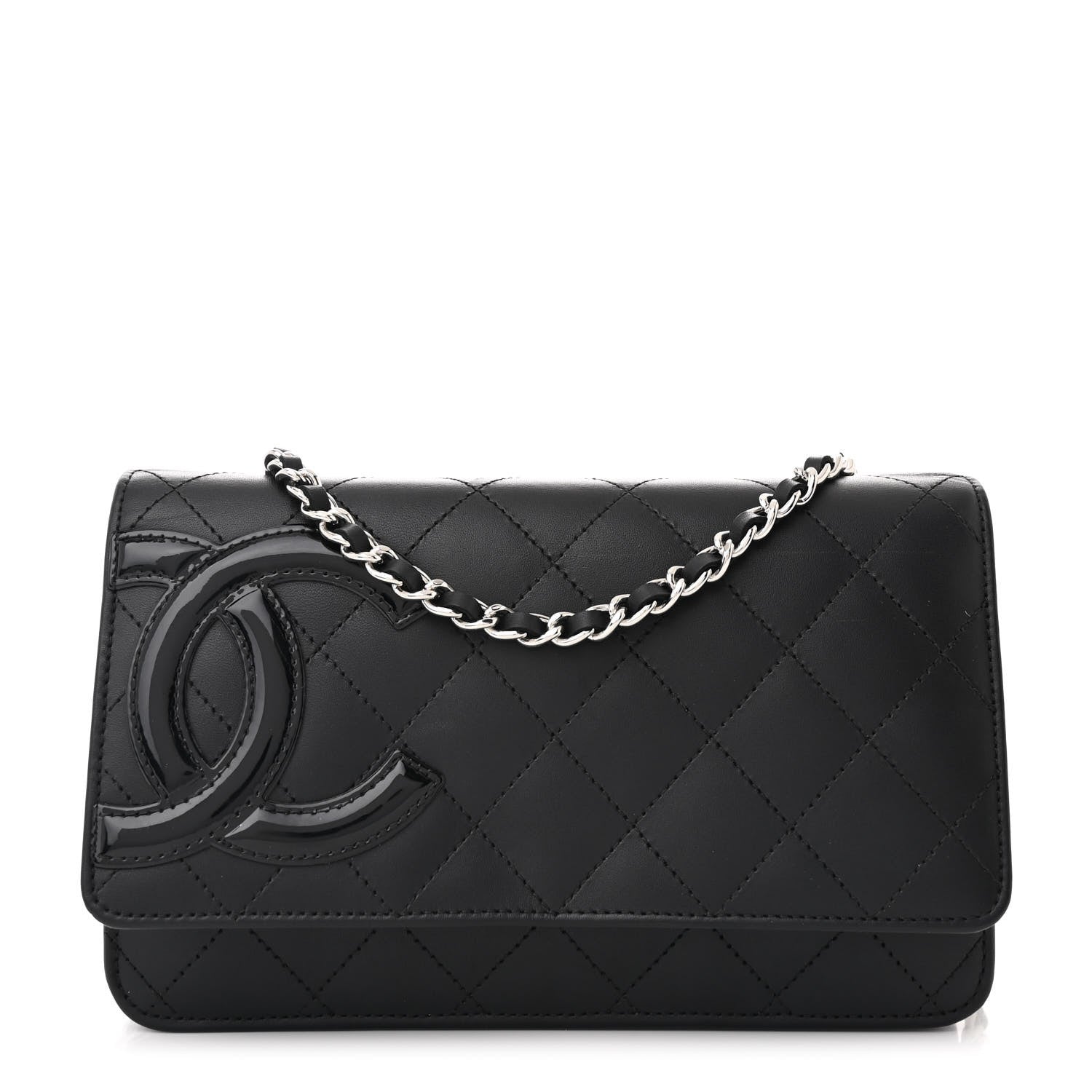 Chanel Calfskin Quilted Cambon Wallet on Chain WOC Black 1 of 11