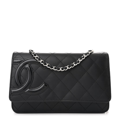 Chanel Calfskin Quilted Cambon Wallet on Chain WOC Black 1 of 11
