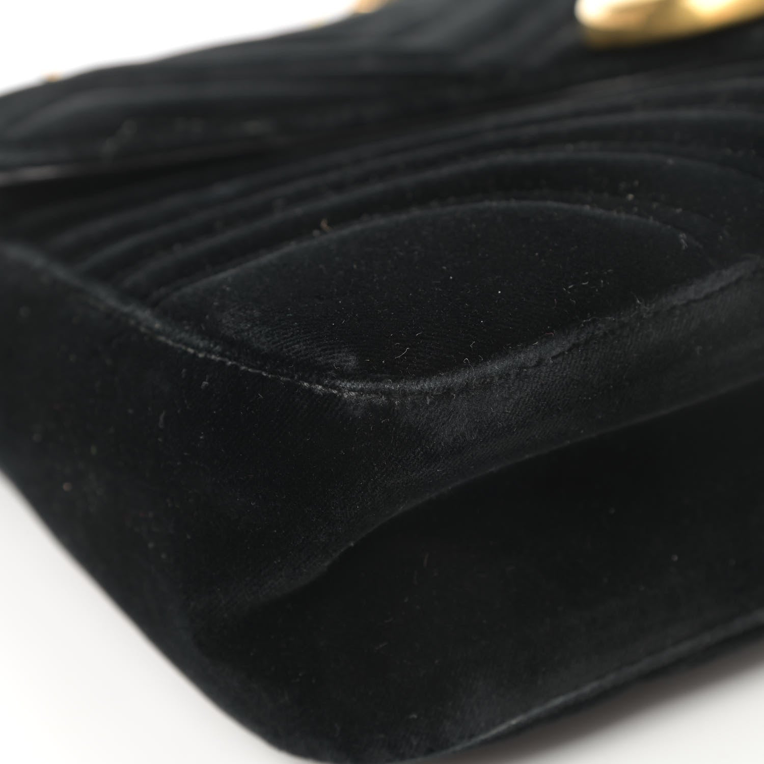 Gucci Velvet Matelasse Medium GG Marmont Shoulder Bag Black 9 of 16