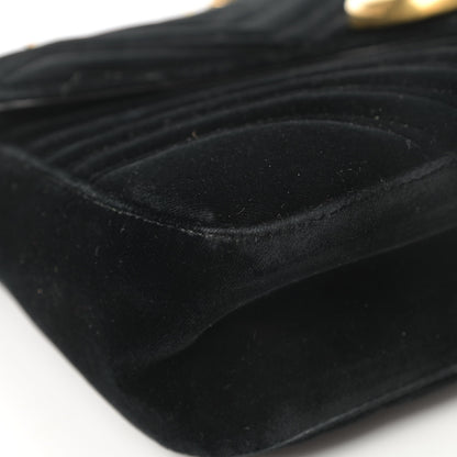 Gucci Velvet Matelasse Medium GG Marmont Shoulder Bag Black 9 of 16