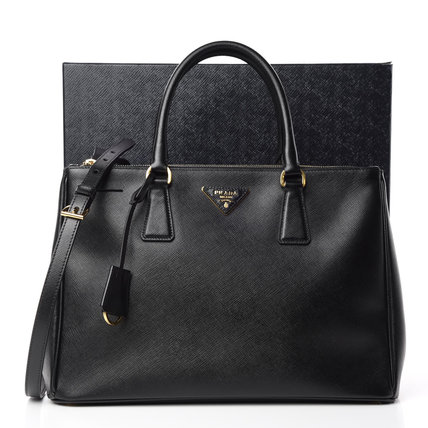 Prada Saffiano Medium Galleria Double Zip Tote Black 14 of 14