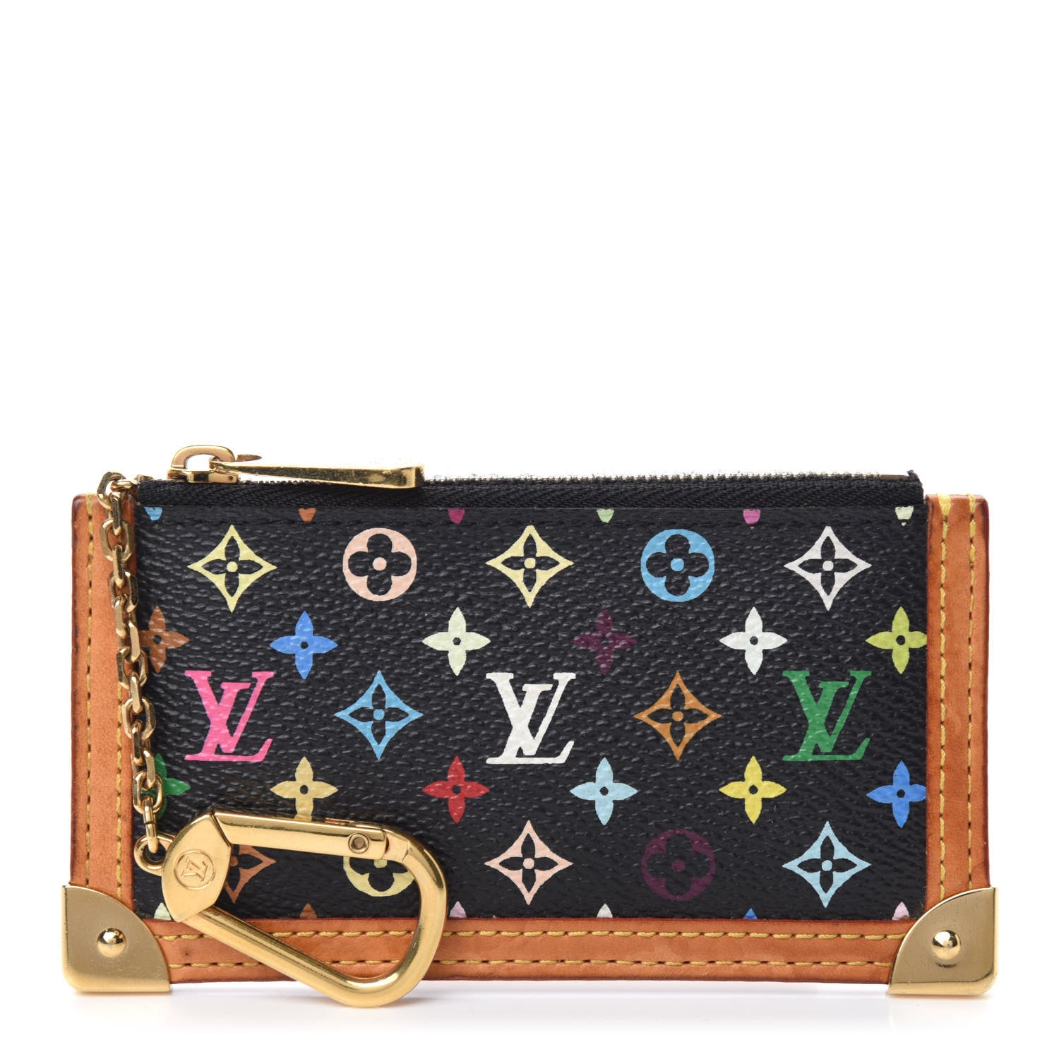 Louis Vuitton Monogram Multicolor Key Pouch Black 1 of 7