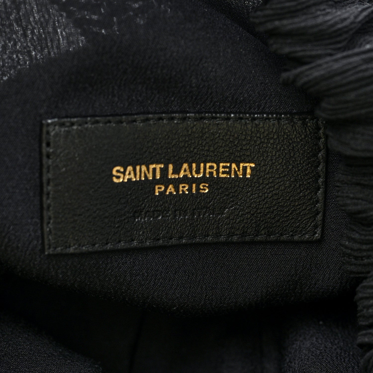 Saint Laurent Chiffon Silk Crepe Beaded Pochon Broderie Bag Black 11 of 16