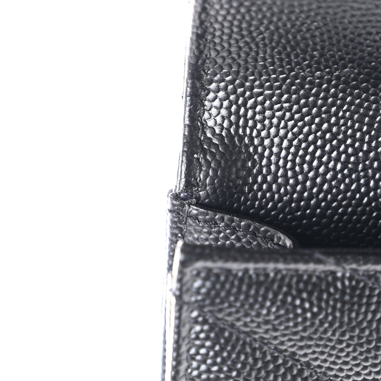 Grain De Poudre Matelasse Chevron Small Monogram Envelope Wallet Black