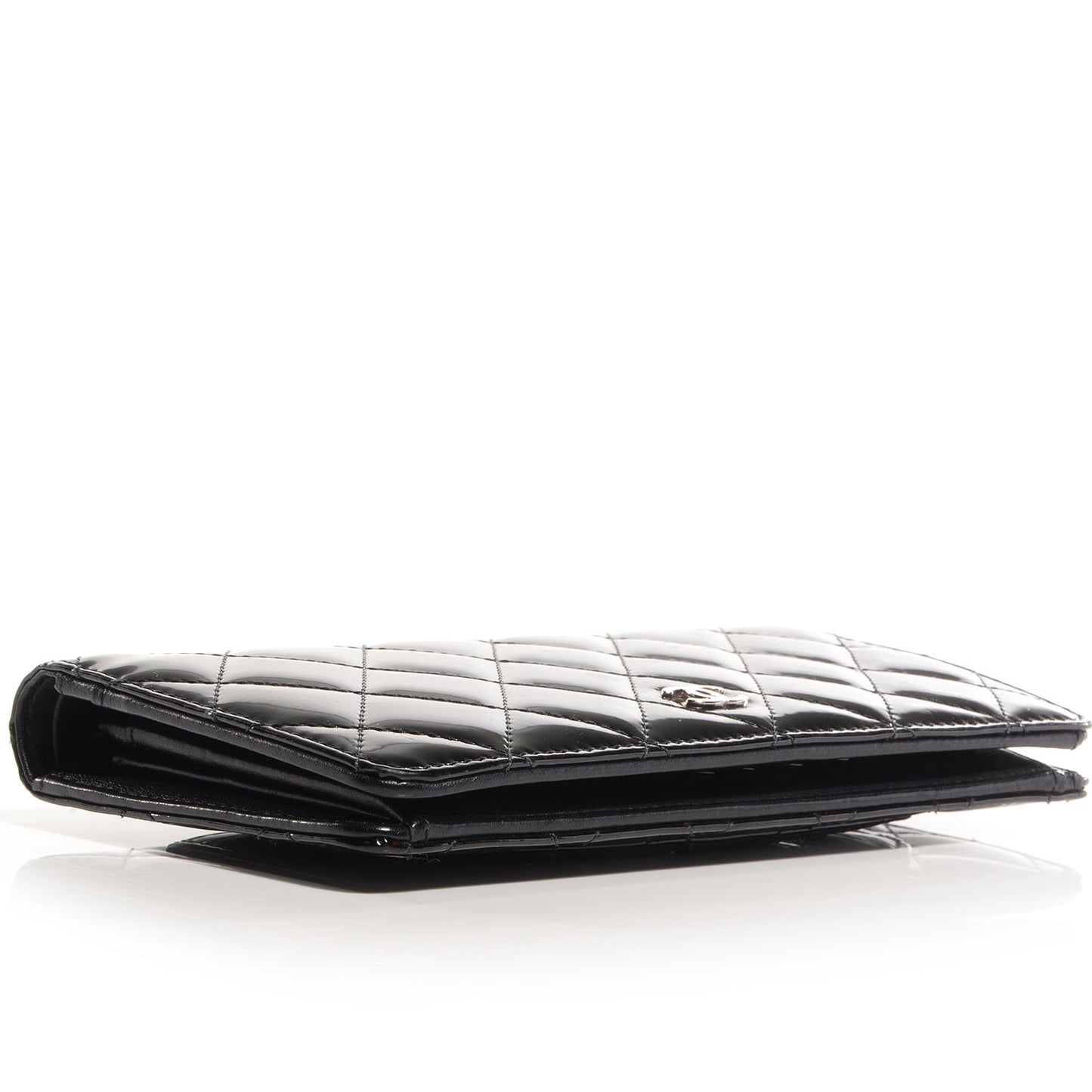 Glitter Patent Yen Wallet Black