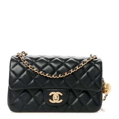 Chanel Lambskin Quilted Mini Rectangular Pearl Crush Flap Black 1 of 12