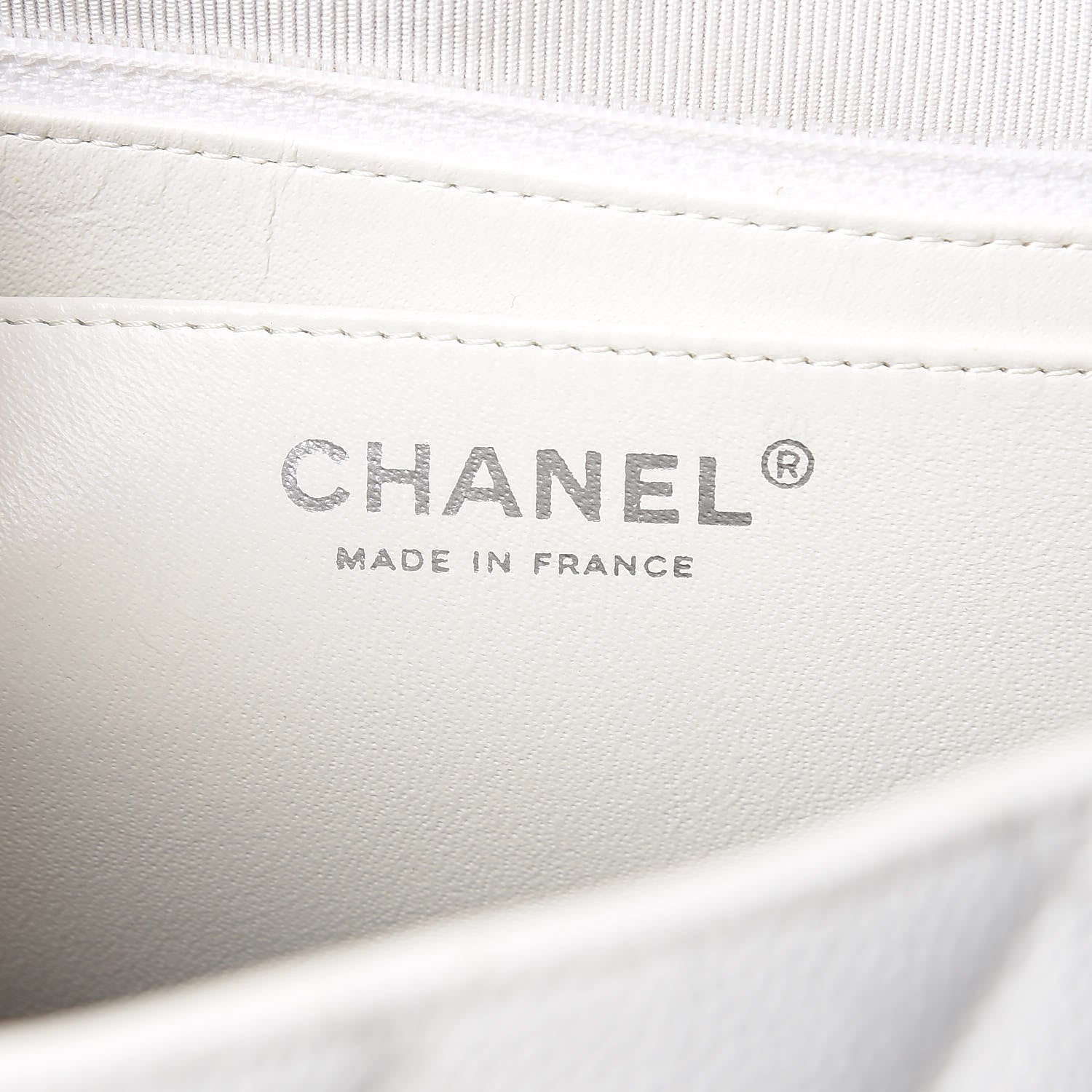 Chanel Caviar Quilted Jumbo Single Flap White 7 of 18