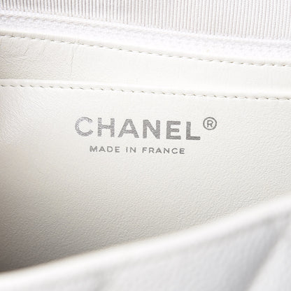 Chanel Caviar Quilted Jumbo Single Flap White 7 of 18