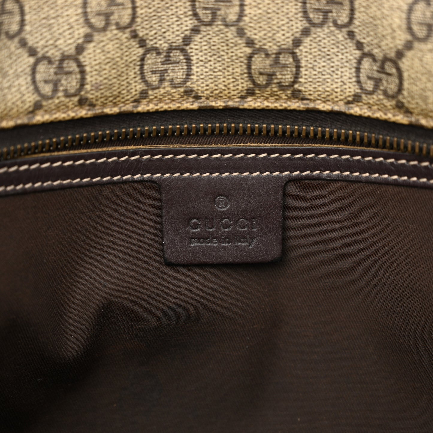 GG Supreme Monogram Small Joy Tote Dark Brown