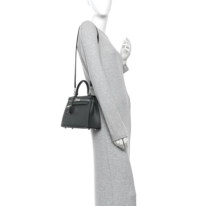 Hermes Epsom Tri-Color Kelly Sellier 25 Vert Mangrove Vert Amande Black 2 of 11