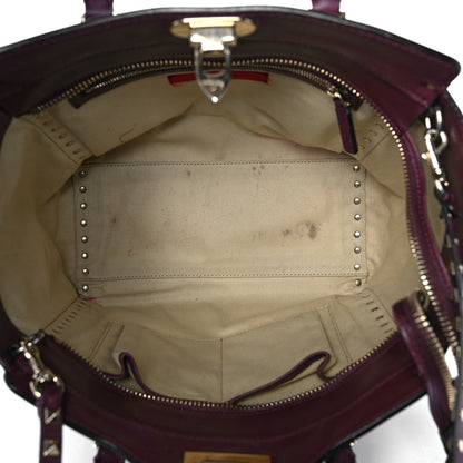 Valentino Garavani Vitello Rockstud Double Handle Tote Rubin 4 of 10