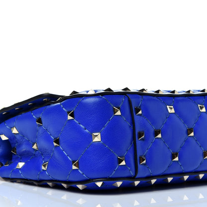 Valentino Garavani Nappa Small Rockstud Spike Shoulder Bag Acid Blue 8 of 9