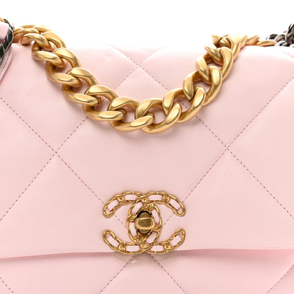 Chanel Lambskin Quilted Large Chanel 19 Flap Light Pink 5 of 13