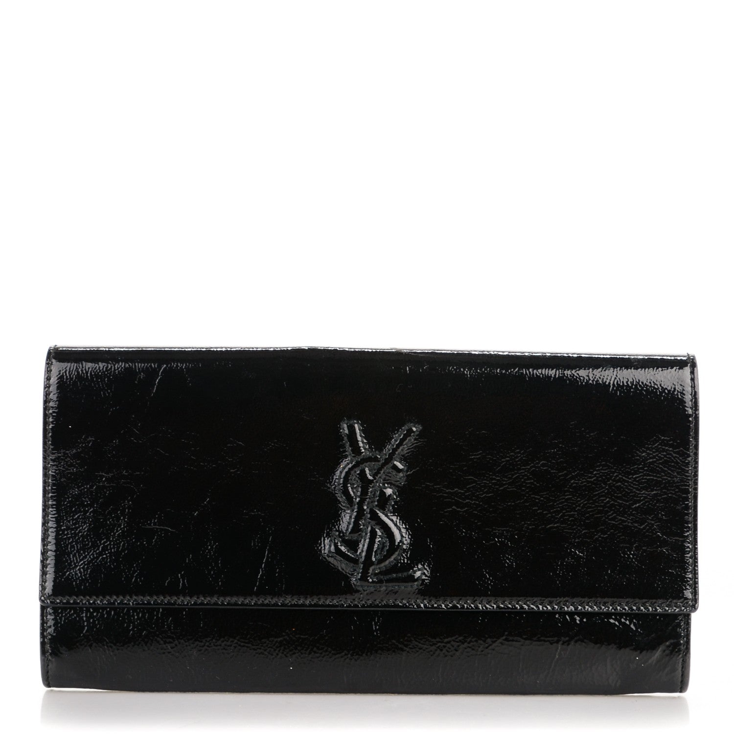 Saint Laurent Textured Patent Monogram Small Belle De Jour Clutch Black 1 of 7
