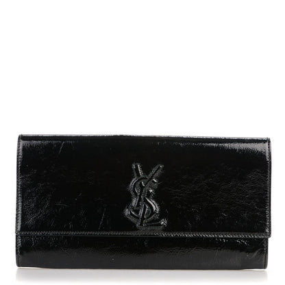 Saint Laurent Textured Patent Monogram Small Belle De Jour Clutch Black 1 of 7