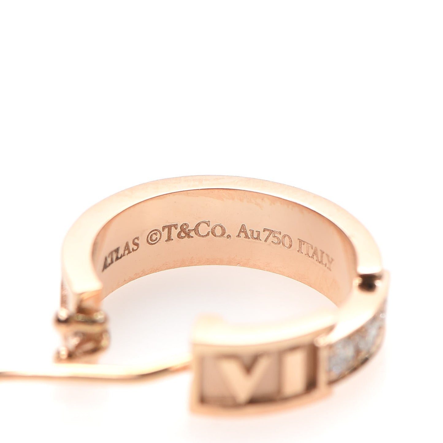 18K Rose Gold Diamond Atlas Hoop Earrings