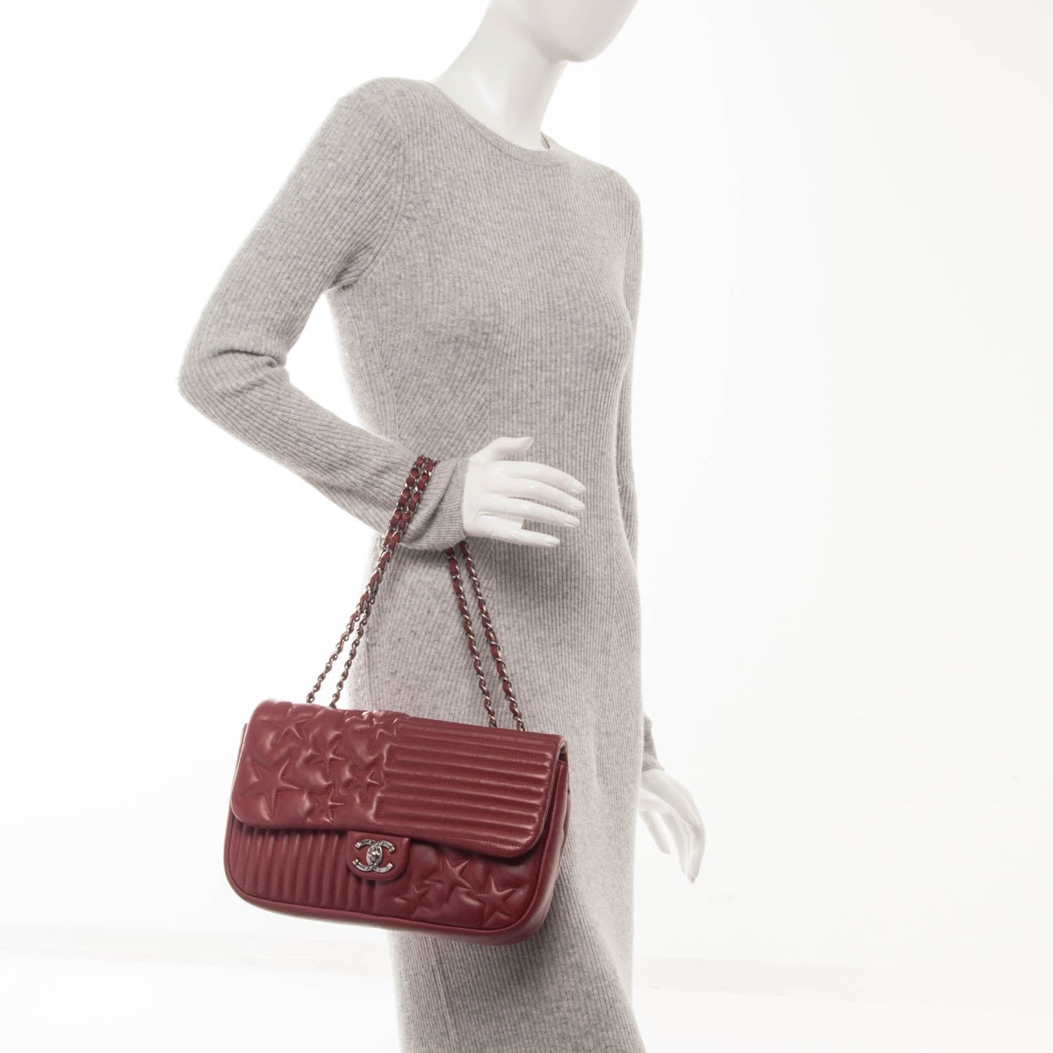 Chanel Lambskin Quilted Jumbo Paris Dallas Single Flap Red 2 of 14