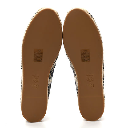 Christian Dior Cotton D-Stripes Embroidered Granville 15mm Espadrilles 38.5 Deep Blue 5 of 8