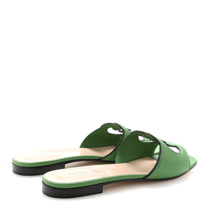 Gucci Cosmos Softy Calfskin Interlocking G Cut Out Slide Sandals 40 New Shamarock 5 of 8