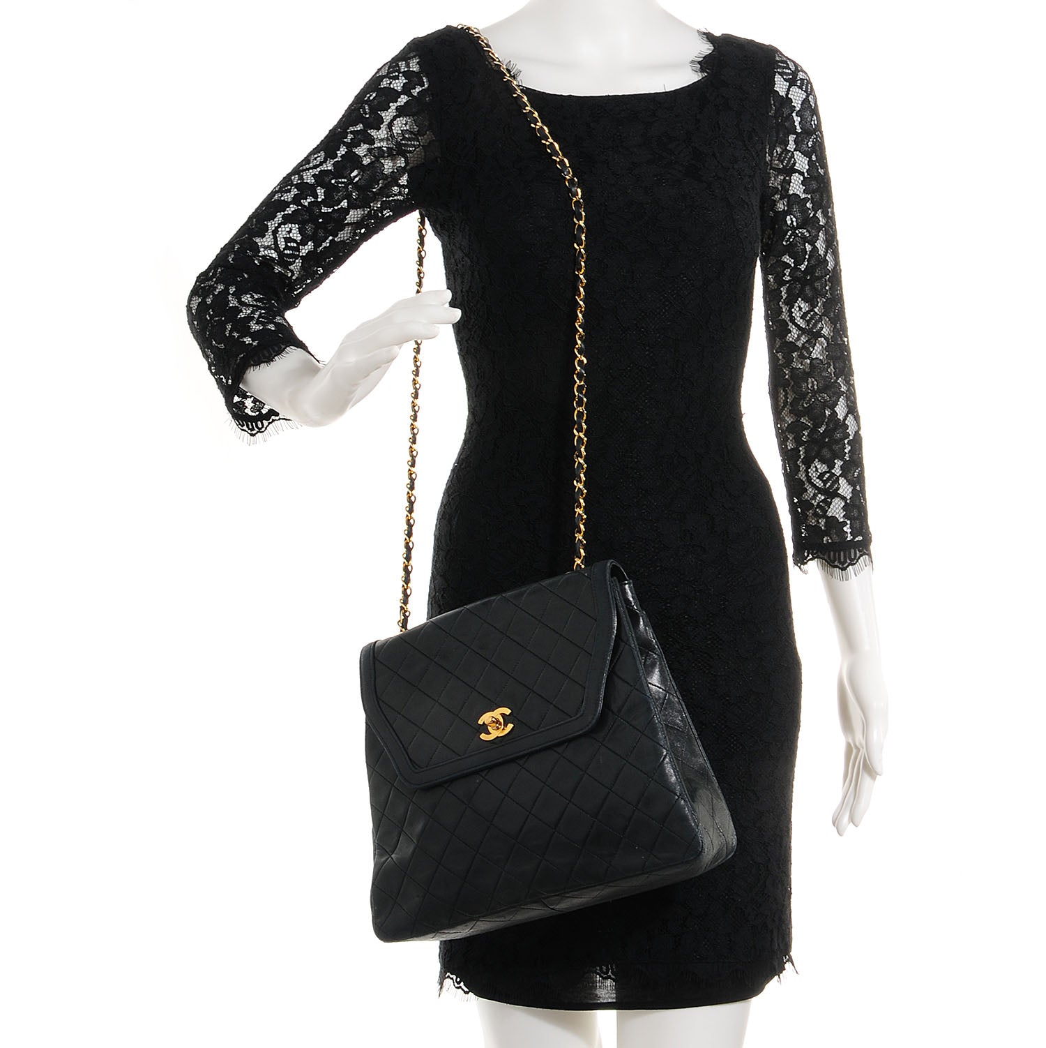 Chanel Quilted Lambskin CC Flap Shoulder Bag Black 2 of 12