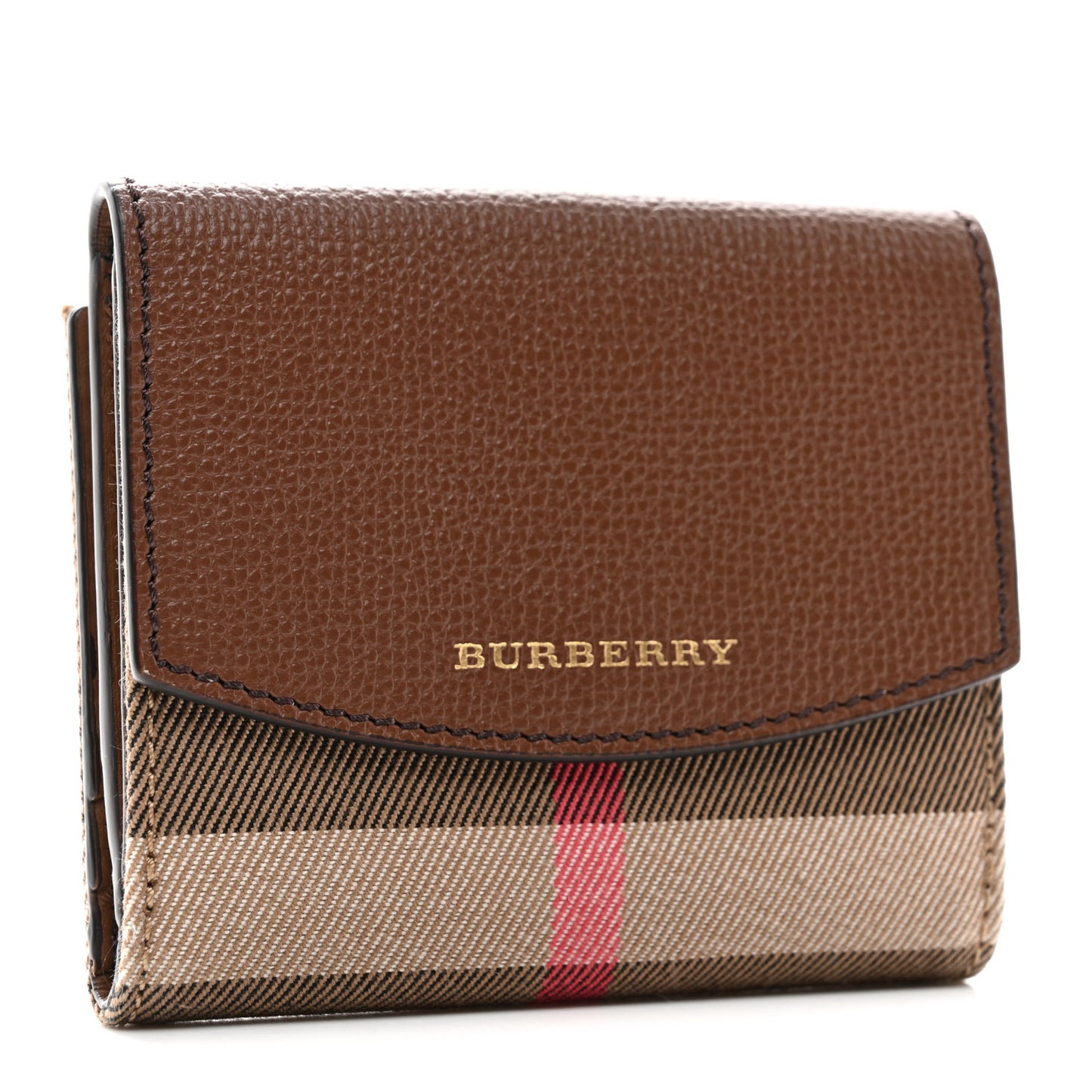 House Check Luna French Wallet Brown