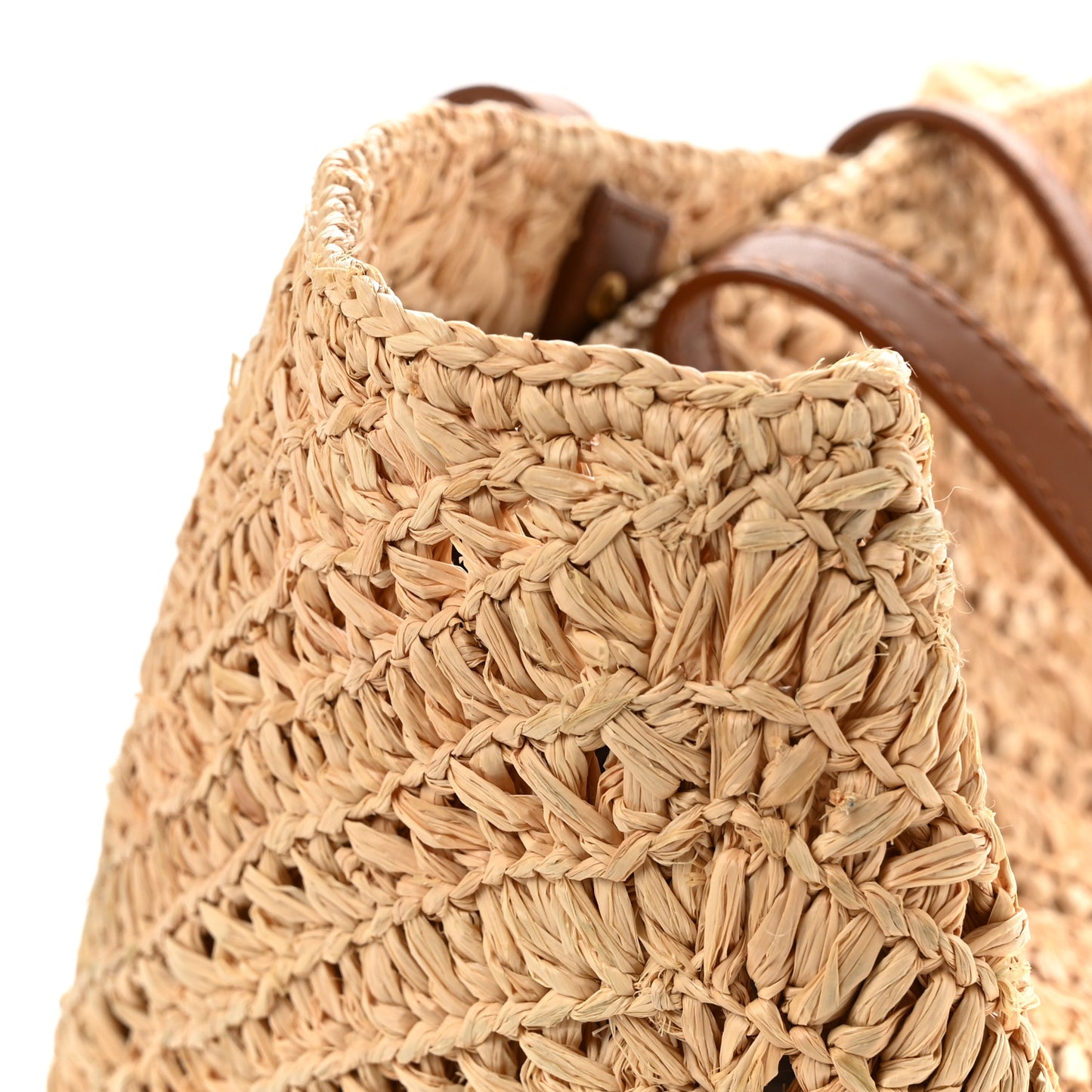 Raffia Calfskin Large Panier Tote Naturel