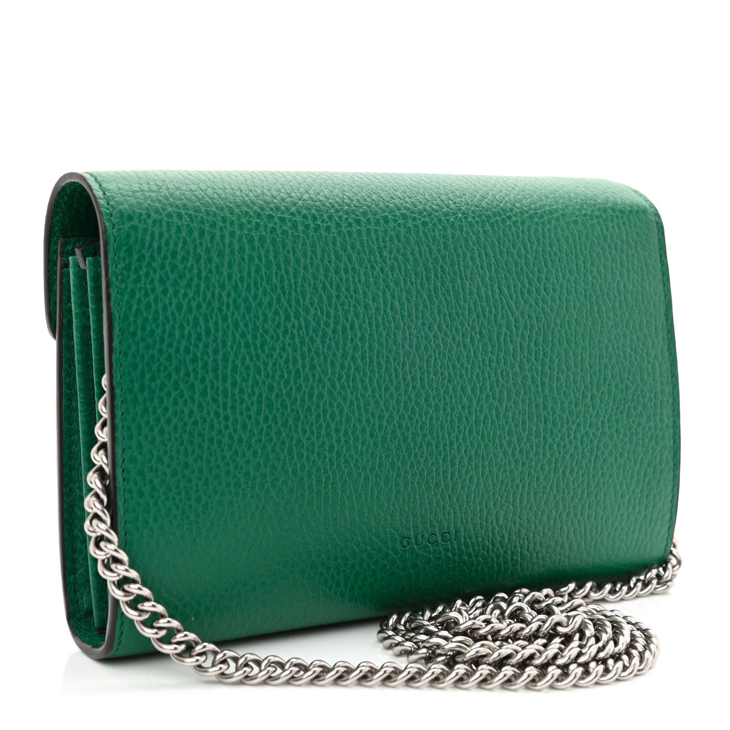 Gucci Calfskin Mini Dionysus Chain Wallet Emerald 3 of 11
