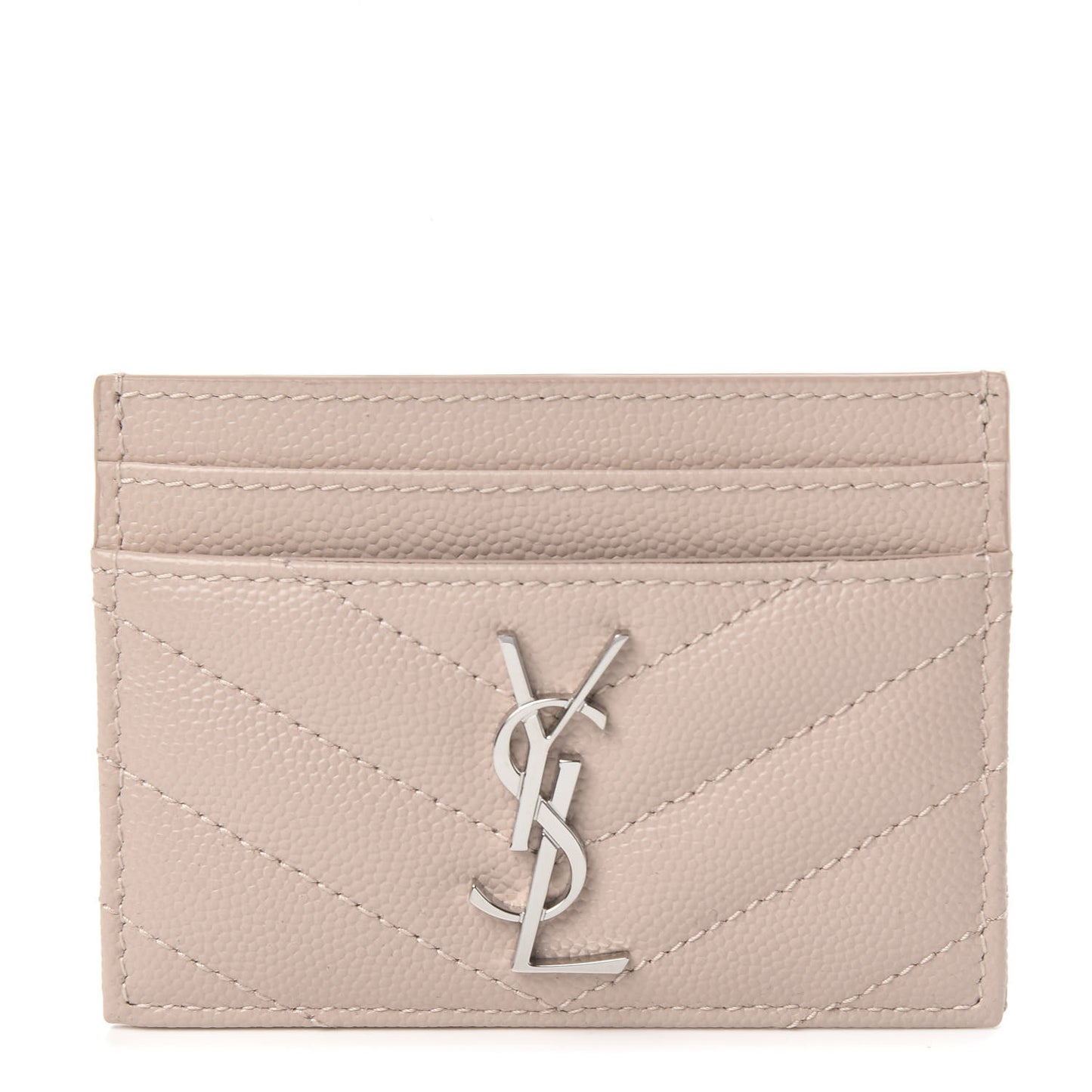 Grain De Poudre Matelasse Chevron Monogram Credit Card Case Rose Poudre