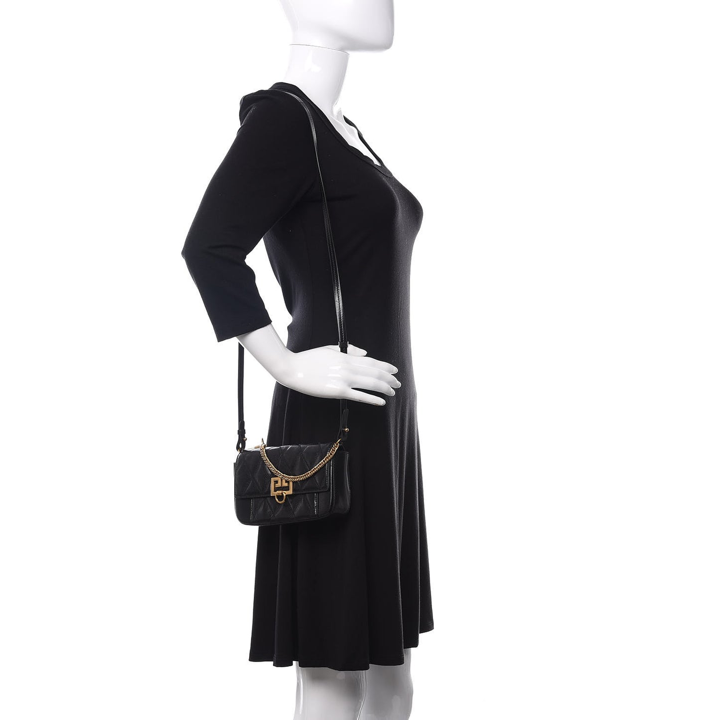 Goatskin Quilted GV3 Mini Pocket Convertible Bag Black