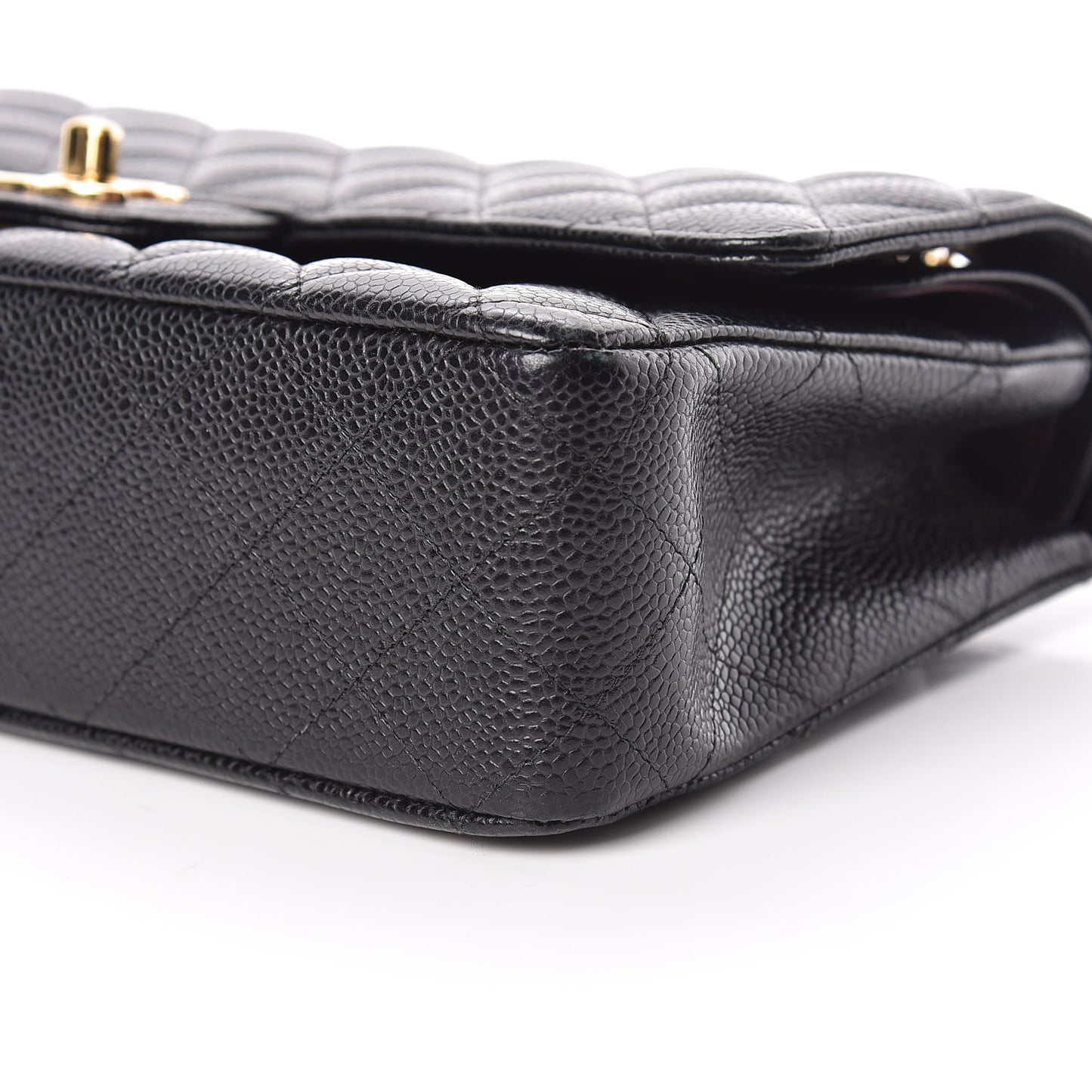 Caviar Quilted Medium Double Flap Black