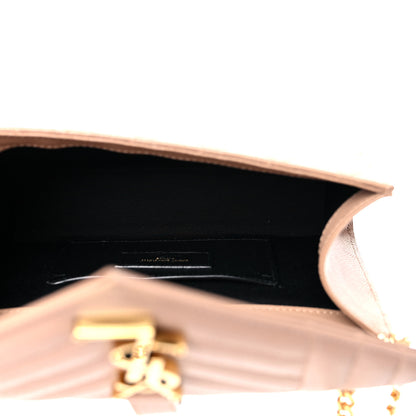 Saint Laurent Grain De Poudre Textured Mixed Matelasse Triquilt Small Monogram Satchel Dark Beige 5 of 11