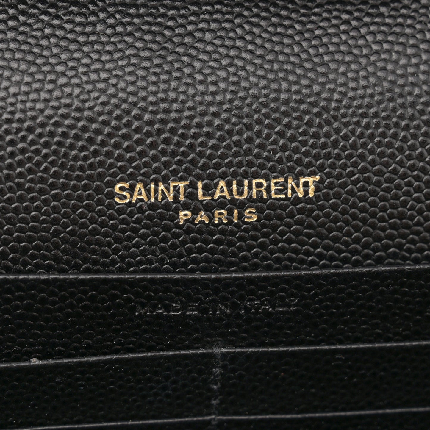 Grain De Poudre Matelasse Chevron Monogram Chain Wallet Black