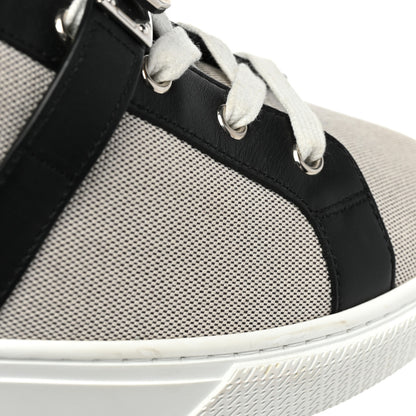 Hermes Calfskin Canvas Day Sneakers 41.5 Black White 10 of 12