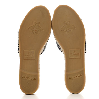 Gucci Nappa Matelasse GG Marmont Espadrille Slide Sandals 40.5 Black 5 of 10