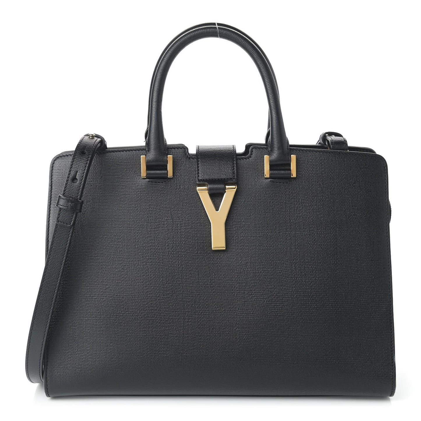 Textured Calfskin Small Classic Y Cabas Black
