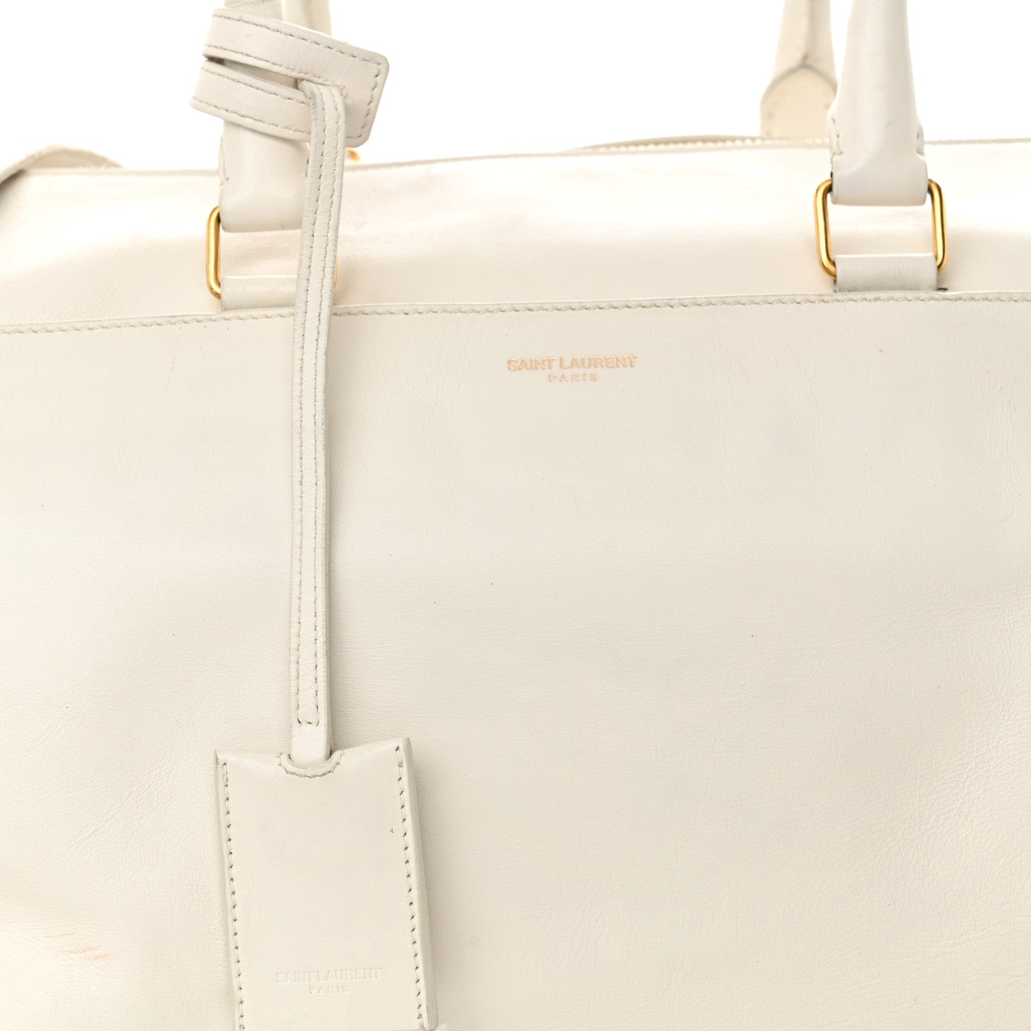 Saint Laurent Calfskin Classic Duffle 12 Bag White 8 of 23
