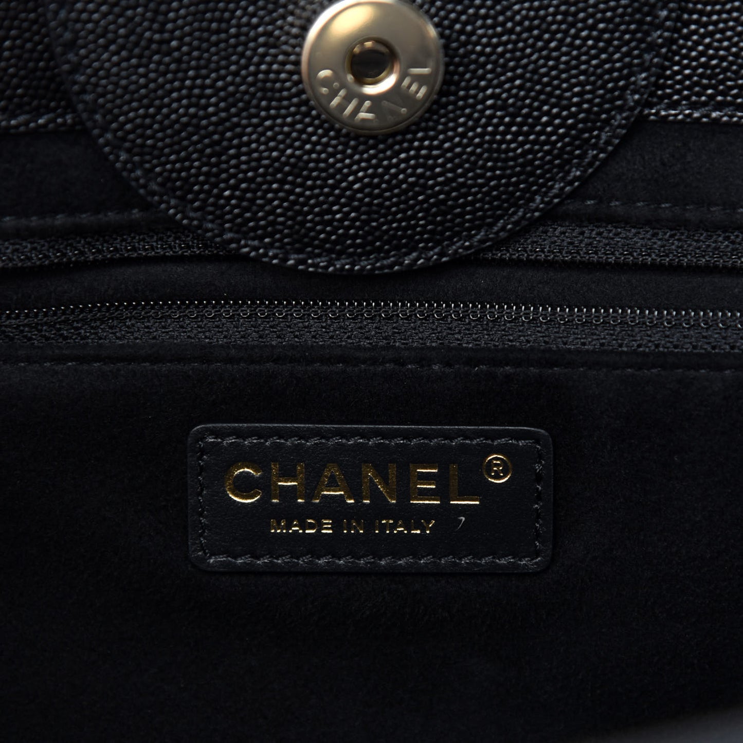 Caviar Medium Studded Deauville Tote Black