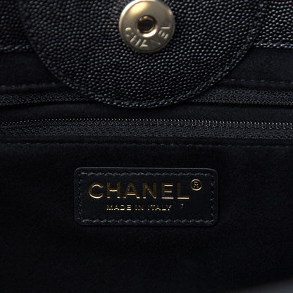 Chanel Caviar Medium Studded Deauville Tote Black 8 of 10