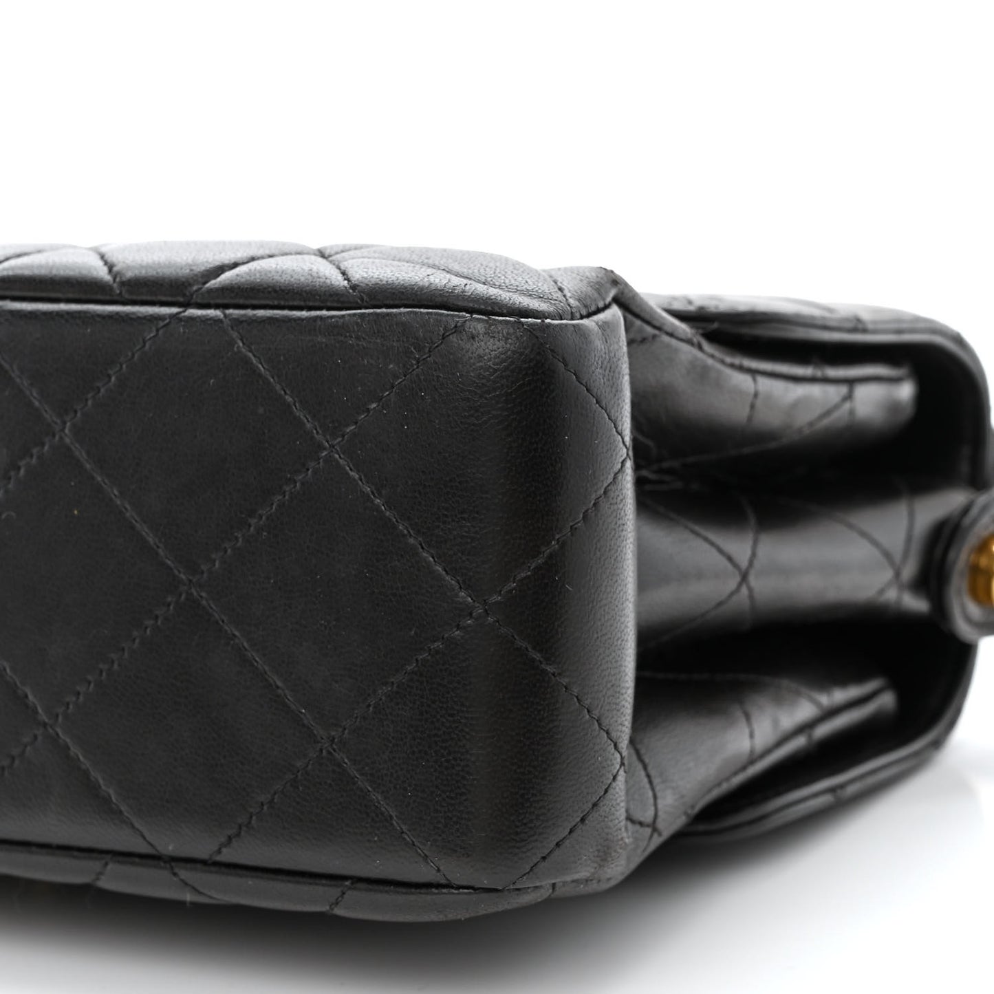Lambskin Quilted Medium Double Sided Flap Black