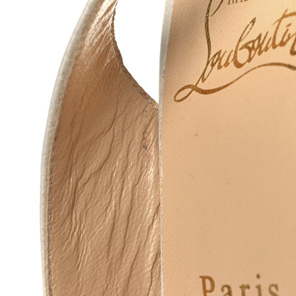 Christian Louboutin Nappa PVC V Sling 85 Pumps 40.5 White 9 of 10