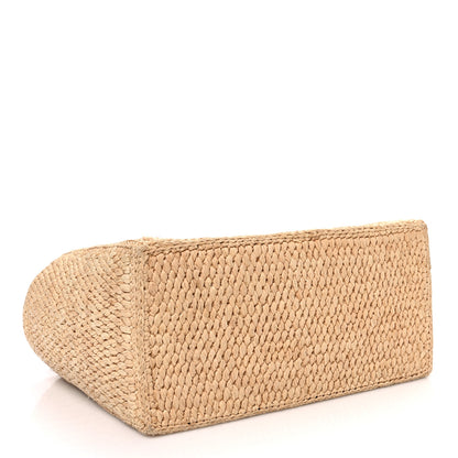Celine Raffia Calfskin Triomphe Small Cabas Thais Tan 5 of 12