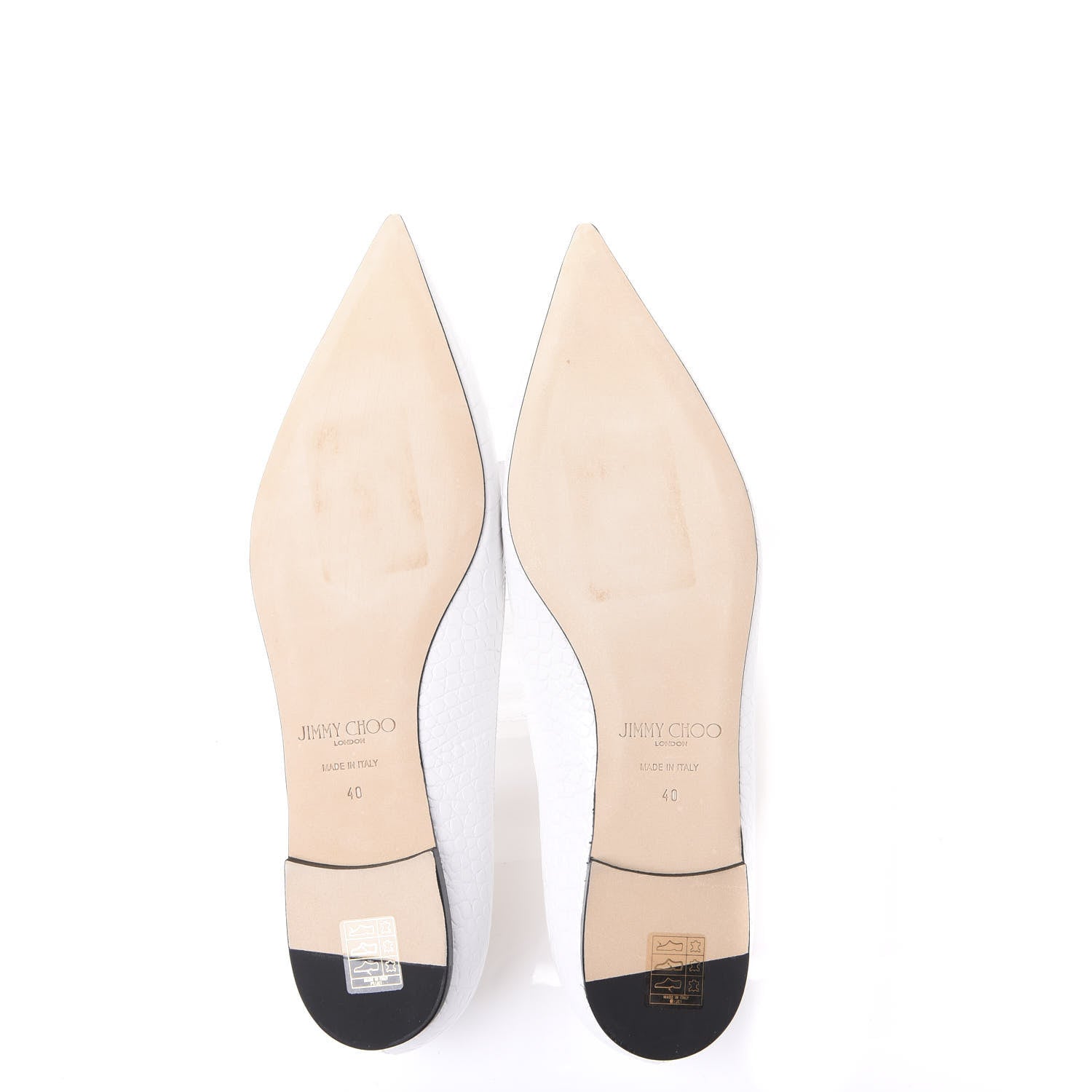 Jimmy Choo Calfskin Crocodile Embossed Love Flats 40 Latte 5 of 8