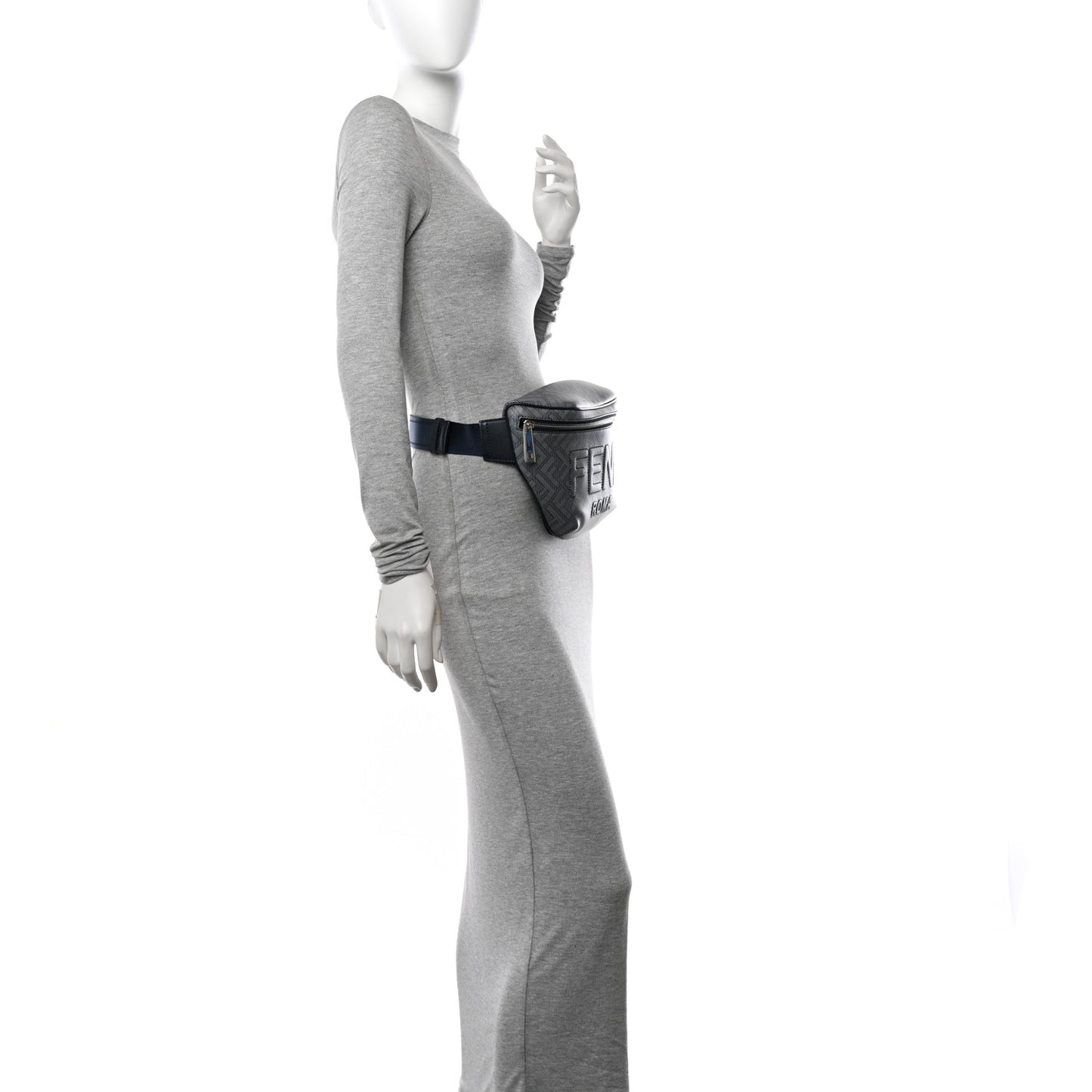 Calfskin Shadow Striped FF Logo Belt Bag Multicolor