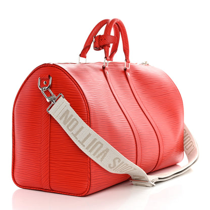 Louis Vuitton Epi Keepall Bandouliere 50 Vermillion Red 2 of 8