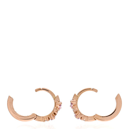 Suzanne Kalan 18K Rose Gold Diamond Pink Sapphire Princess Mix Huggie Earrings 3 of 5