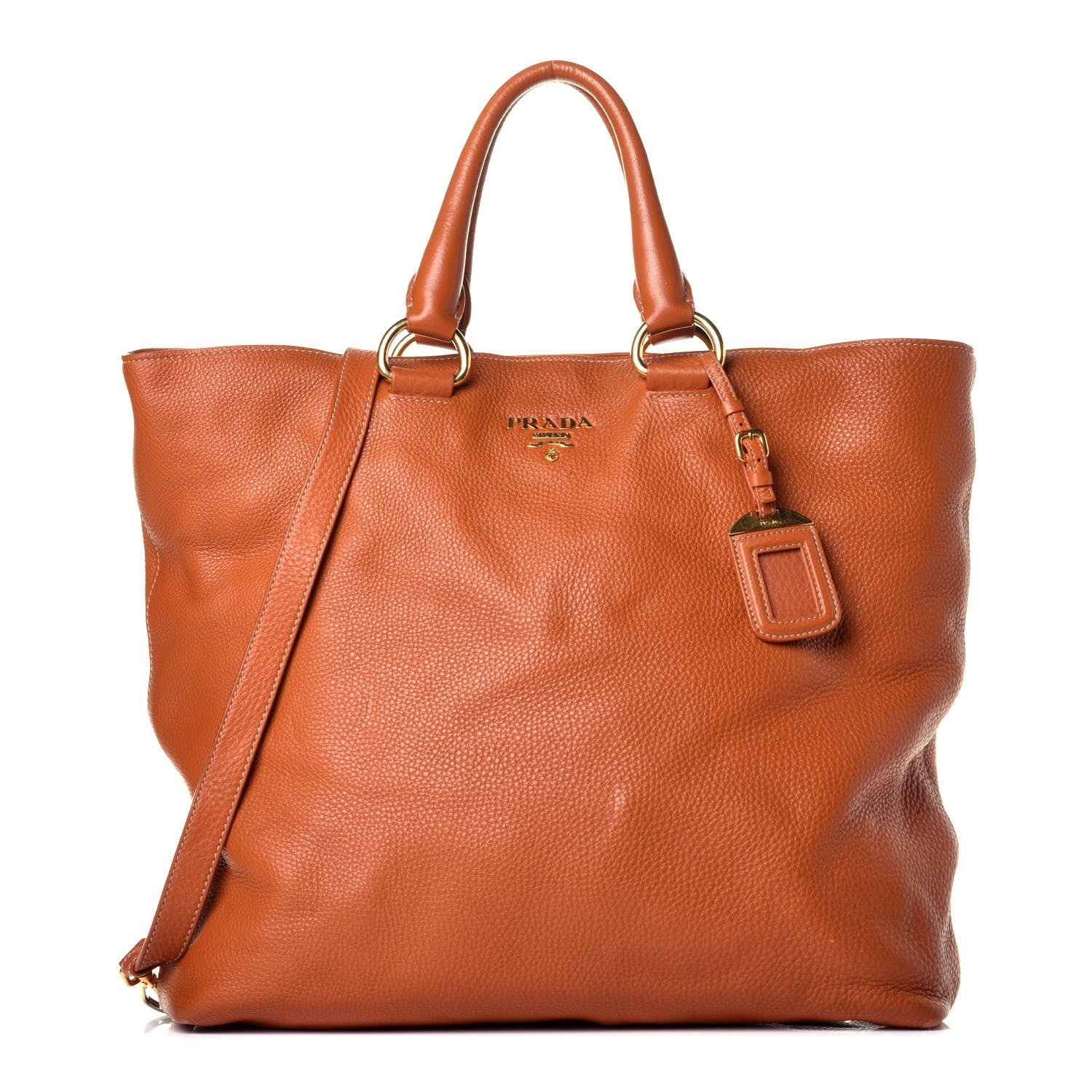 Prada Vitello Daino Tote Papaya 1 of 9
