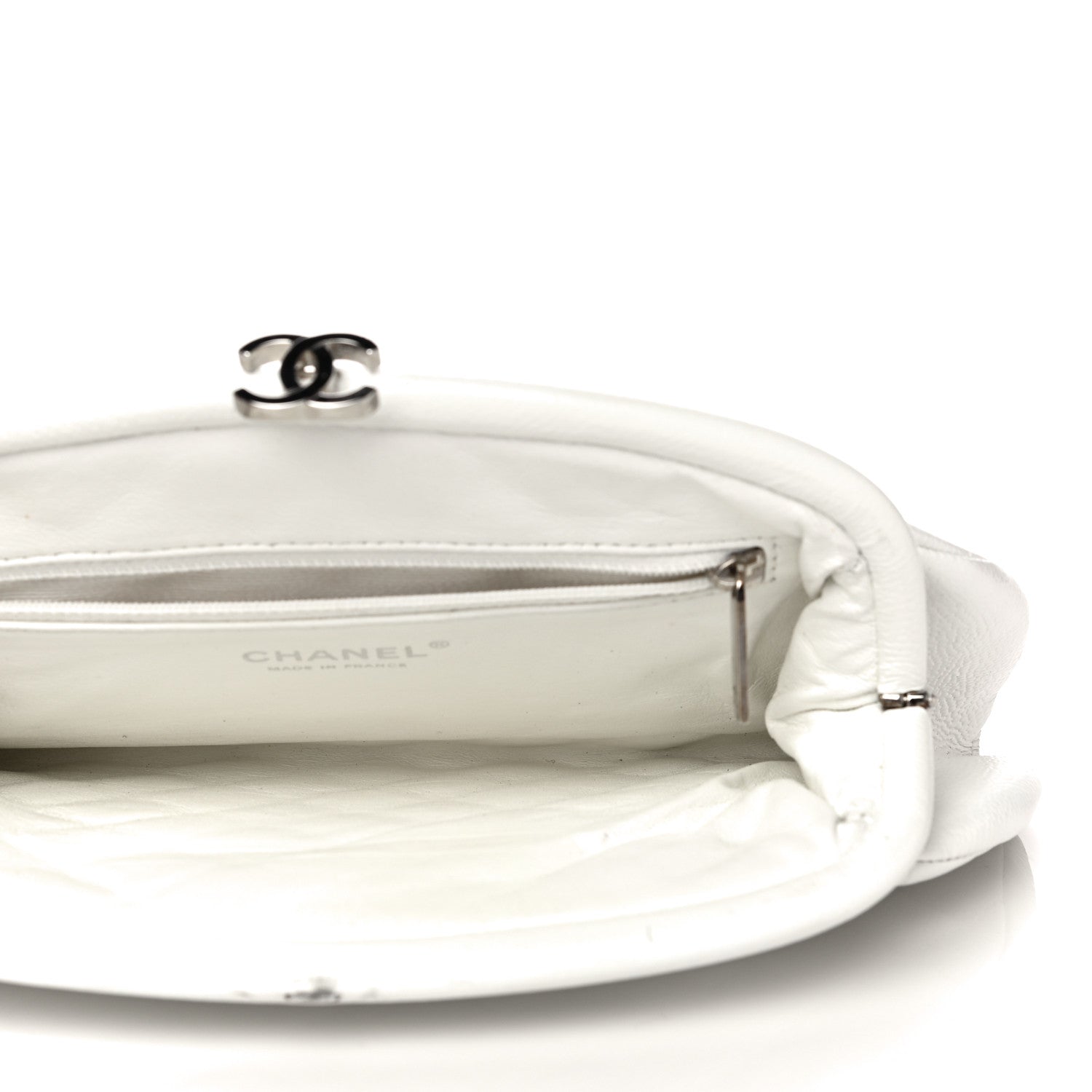 Chanel Caviar Quilted Timeless Clutch White 5 of 12
