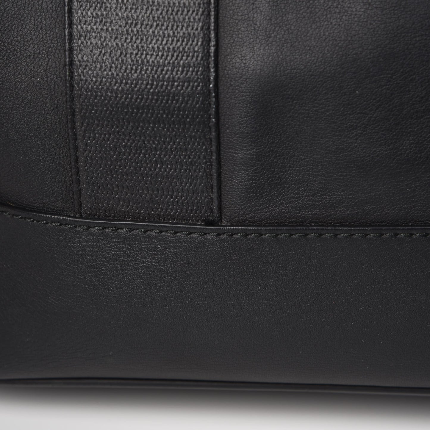 Lambskin Mens Perforated Canvas Navy Tote Black