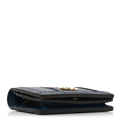 Gucci Textured Calfskin Web Ophidia Card Case Blue Agata 4 of 8